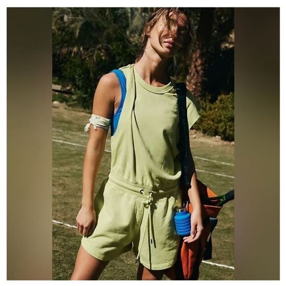 Free People Throw And Go Shortsie Romper - Picture 1 of 9